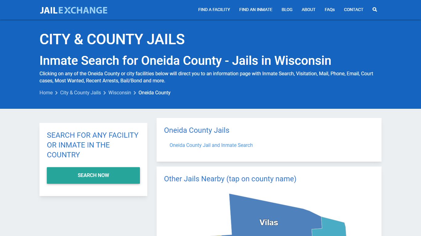Inmate Search for Oneida County | Jails in Wisconsin - Jail Exchange